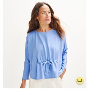 Amour Vert Rhea Zero Waste Sweatshirt Sky Size One Size NWT Tie Waist
